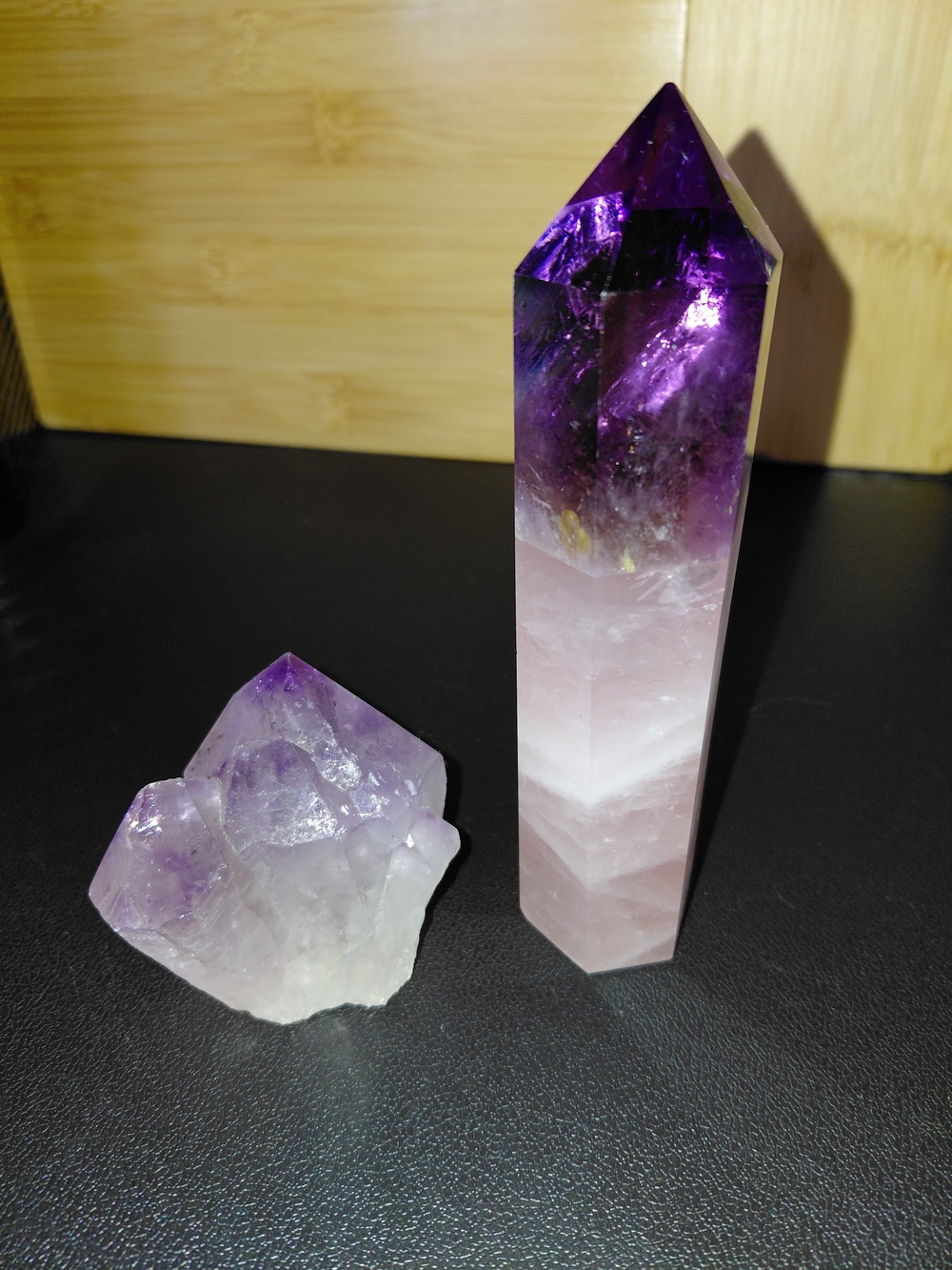 Amethyst & Rose Quartz 6" Tower And Amethyst Cluster